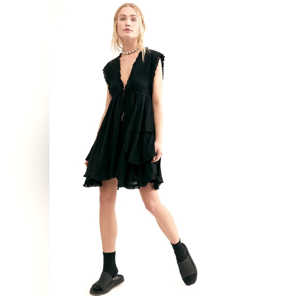 Free People Antoinette Black Mini Dress |Size XS - Picture 7 of 13
